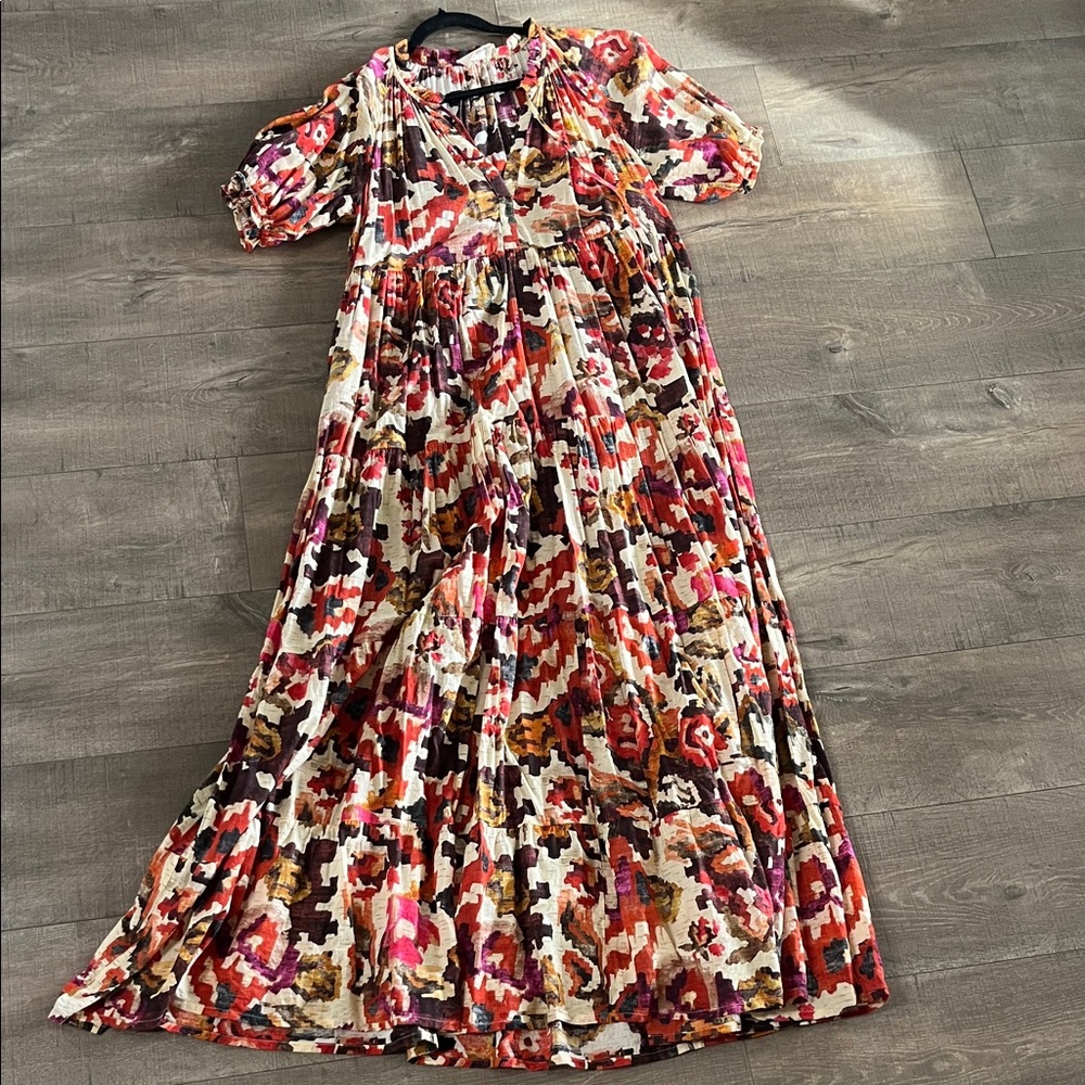 Sezane x chufy Mayla maxi dress // Vibrant Floral Maxi Dress - Red and Pink